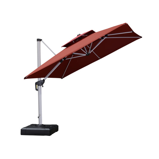 Patio Umbrella Outdoor Square 9ft Brick Red