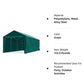 ADVANCE OUTDOOR 12x20 ft Heavy Duty Carport with Sidewalls and Doors, Adjustable Height from 9.5 ft to 11 ft, Car Canopy Garage Party Tent Boat Shelter with 8 Reinforced Poles and 4 Sandbags,Green Green 12'x20'