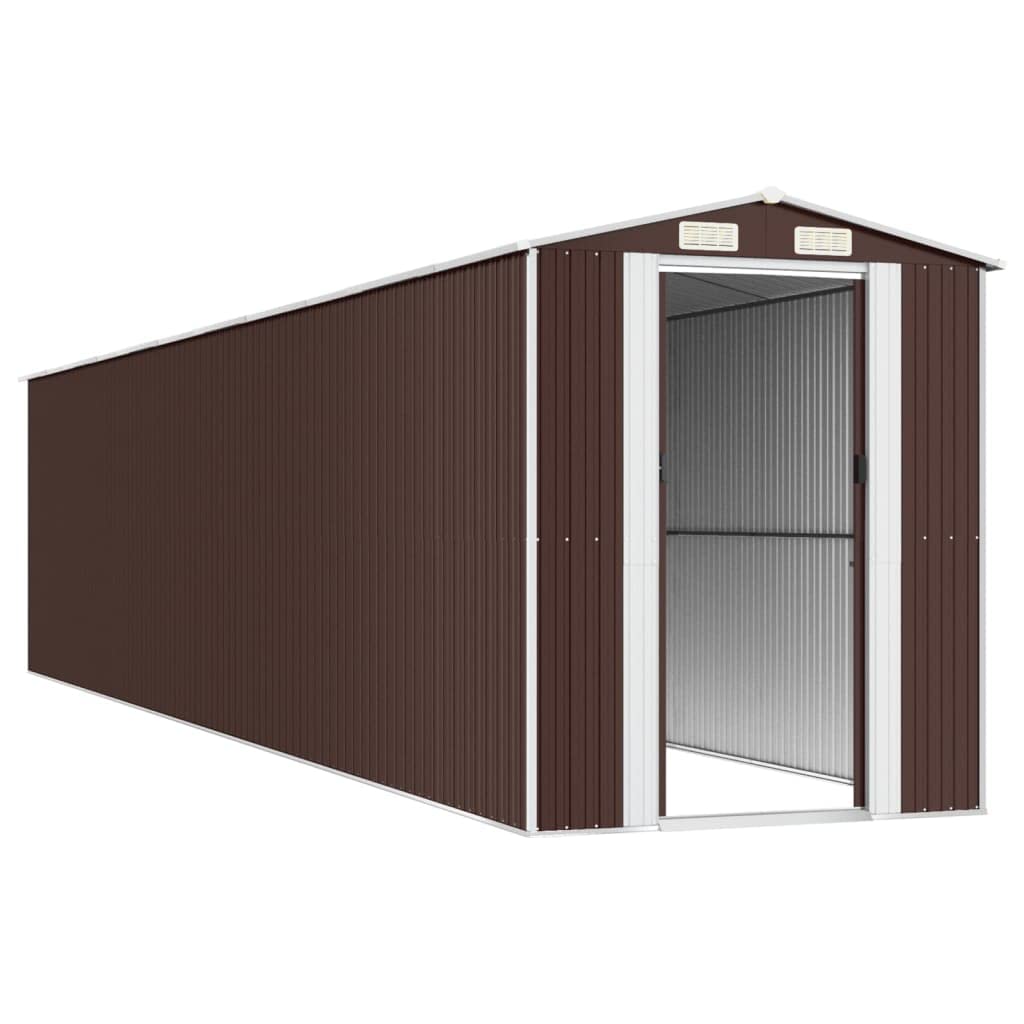 GOLINPEILO Metal Outdoor Garden Storage Shed, Large Steel Utility Tool Shed Storage House, Steel Yard Shed with Double Sliding Doors, Utility and Tool Storage, Dark Brown 75.6"x369.3"x87.8" 75.6"x369.3"x87.8"