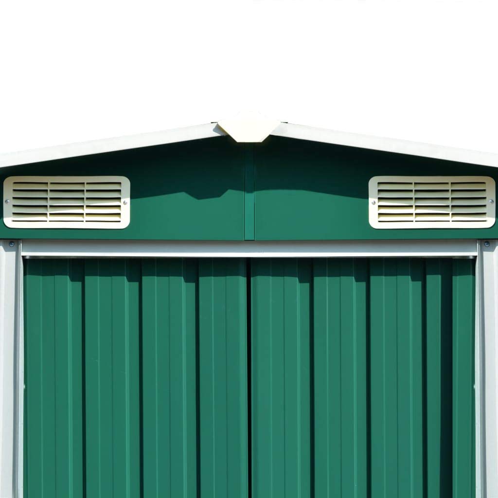 GOLINPEILO Large Outdoor Garden Shed with Sliding Doors and Vents Galvanized Steel Outdoor Tool Shed Pool Supplies Organizer Outside Shed for Backyard Yard Lawn Mower 101.2"x192.5"x71.3" Green 101.2"x192.5"x71.3"