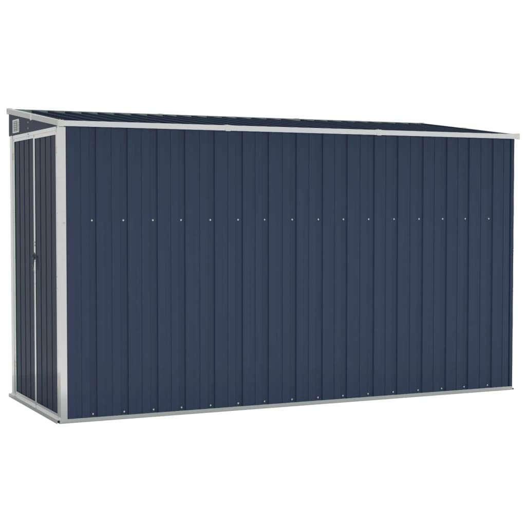 GOLINPEILO Wall-Mounted Metal Outdoor Garden Storage Shed, Steel Utility Tool Shed Storage House, Steel Yard Shed with Double Sliding Doors, Utility and Tool Storage, Anthracite 46.5"x113.4"x70.1" 46.5"x113.4"x70.1"(Wall-mounted)