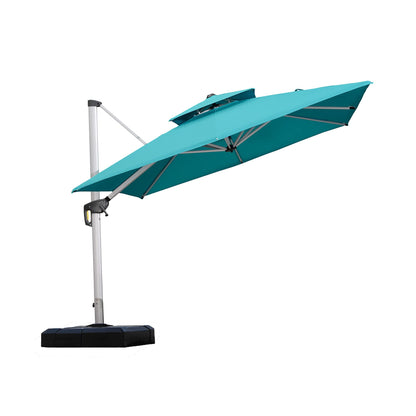 Parasol extérieur carré turquoise 9 pieds bleu 