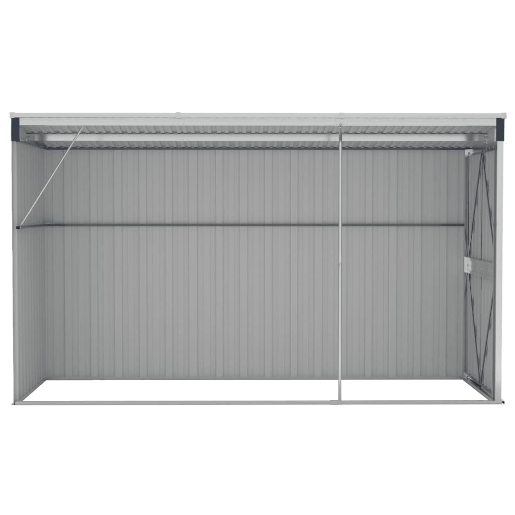 vidaXL Abri de rangement, abri de jardin mural avec portes doubles verrouillables, abri de rangement extérieur pour pelouse de patio, acier anthracite 46,5" x 113,4" x 70,1" 