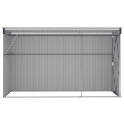 vidaXL Abri de rangement, abri de jardin mural avec portes doubles verrouillables, abri de rangement extérieur pour pelouse de patio, acier anthracite 46,5" x 113,4" x 70,1" 