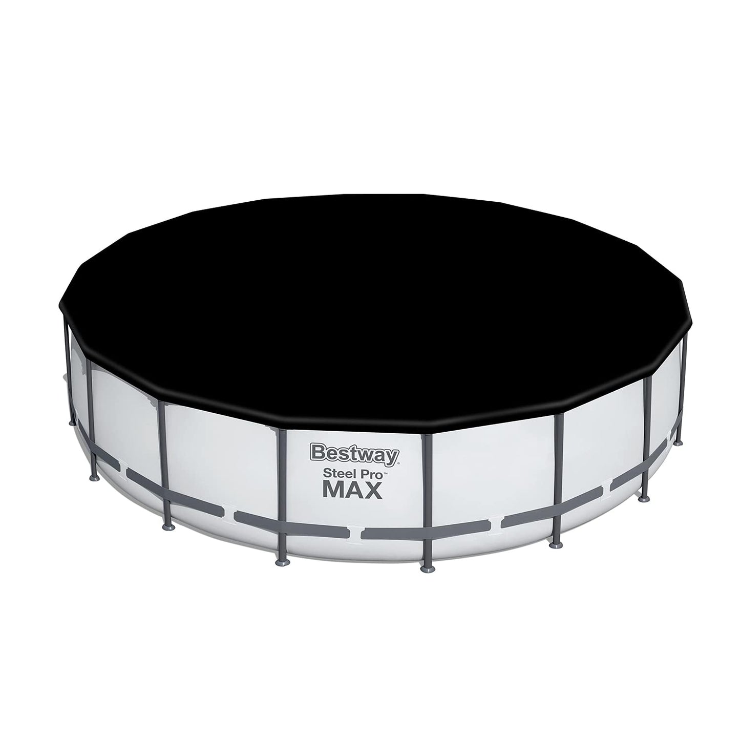 Bestway Steel Pro MAX 18 Foot x 48 Inch Round Metal Frame Above Ground Outdoor Swimming Pool Set with 1,000 Filter Pump, Ladder, and Cover 18' x 48"