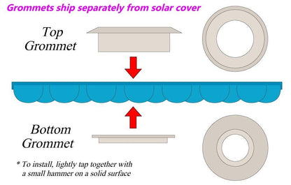 Sun2Solar Couverture solaire rectangulaire bleue 3,7 x 7,1 m Couverture de rétention de la chaleur | Série 1600 avec lot de 6 œillets | Piscine Rectangulaire Creusée et Hors-Terre | Rectangle côté bulle vers le bas 12' x 24'