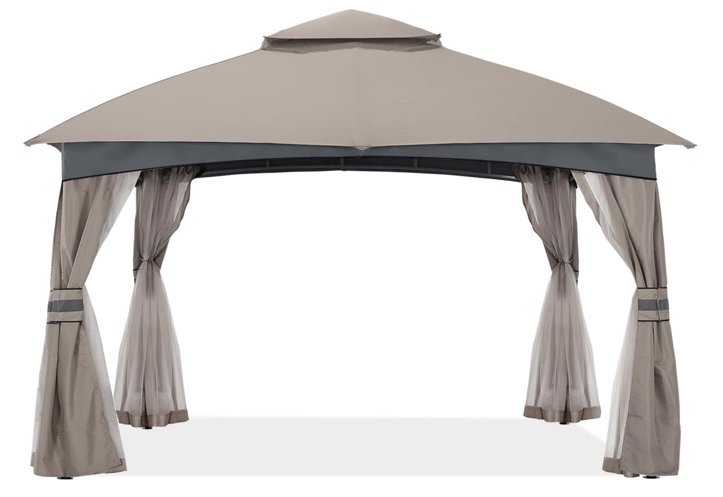 ABCCANOPY Tonnelle d'extérieur 10 x 20 – Tonnelle de terrasse avec moustiquaire, auvents extérieurs pour l'ombre et la pluie pour pelouse, jardin, cour et terrasse (beige) beige 