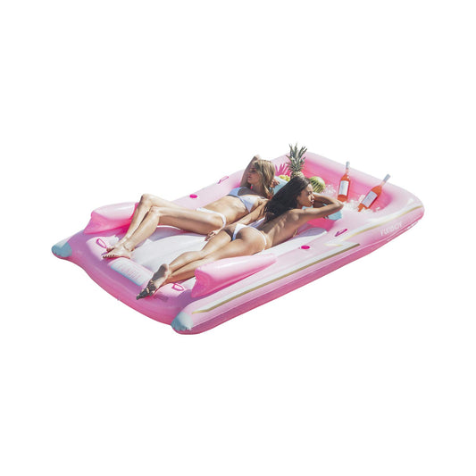 FUNBOY Giant Inflatable Luxury Pink Retro Convertible Classic Sports Car Pool Float, Two Cupholders, Luxury Float for Summer Pool Parties and Entertainment