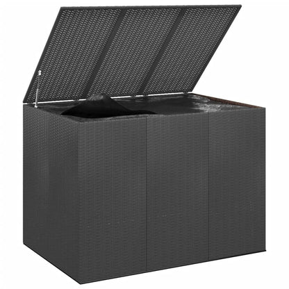 vidaXL Boîte à coussins, boîte de terrasse avec couvercle, armoire de patio, coffre de rangement pour coussins d'extérieur, oreillers, outils de jardin, fournitures de piscine, rotin PE marron 76,4" x 39,4" x 40,6" 