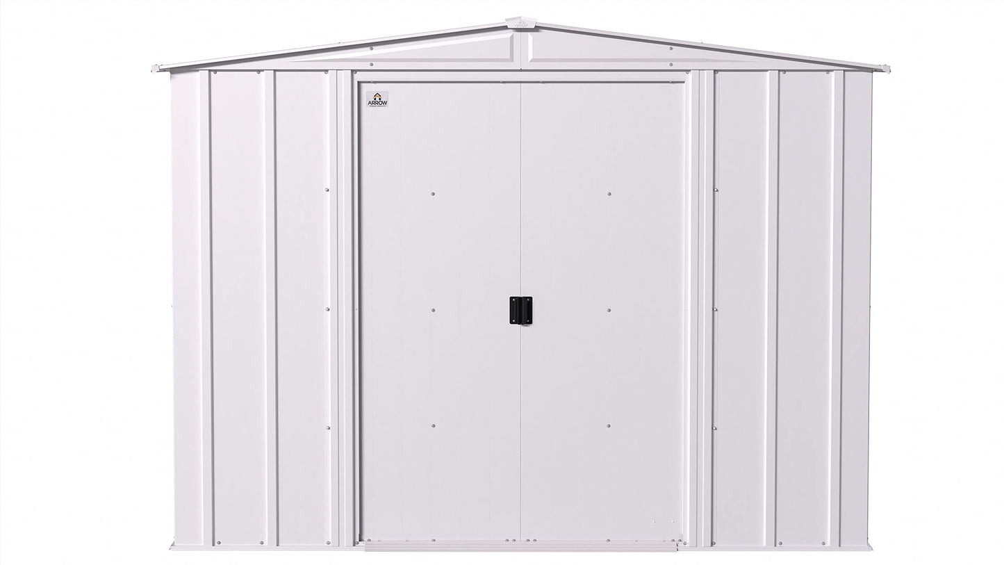 Arrow Shed Classic 8' x 8' Hangar de rangement extérieur cadenassable en acier, gris flûte 8' x 8' 