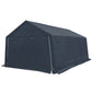LAUREL CANYON 13 x 20 ft Garage Shelter Carport with 2 Roll up Doors Waterproof Portable Storage Shed for SUV, Full-Size Truck and Boat, 10 Legs，Gray Gray