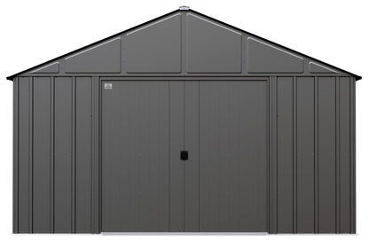 Arrow Sheds Classic Hangar de rangement extérieur cadenassable en acier, 12' x 14', charbon de bois 