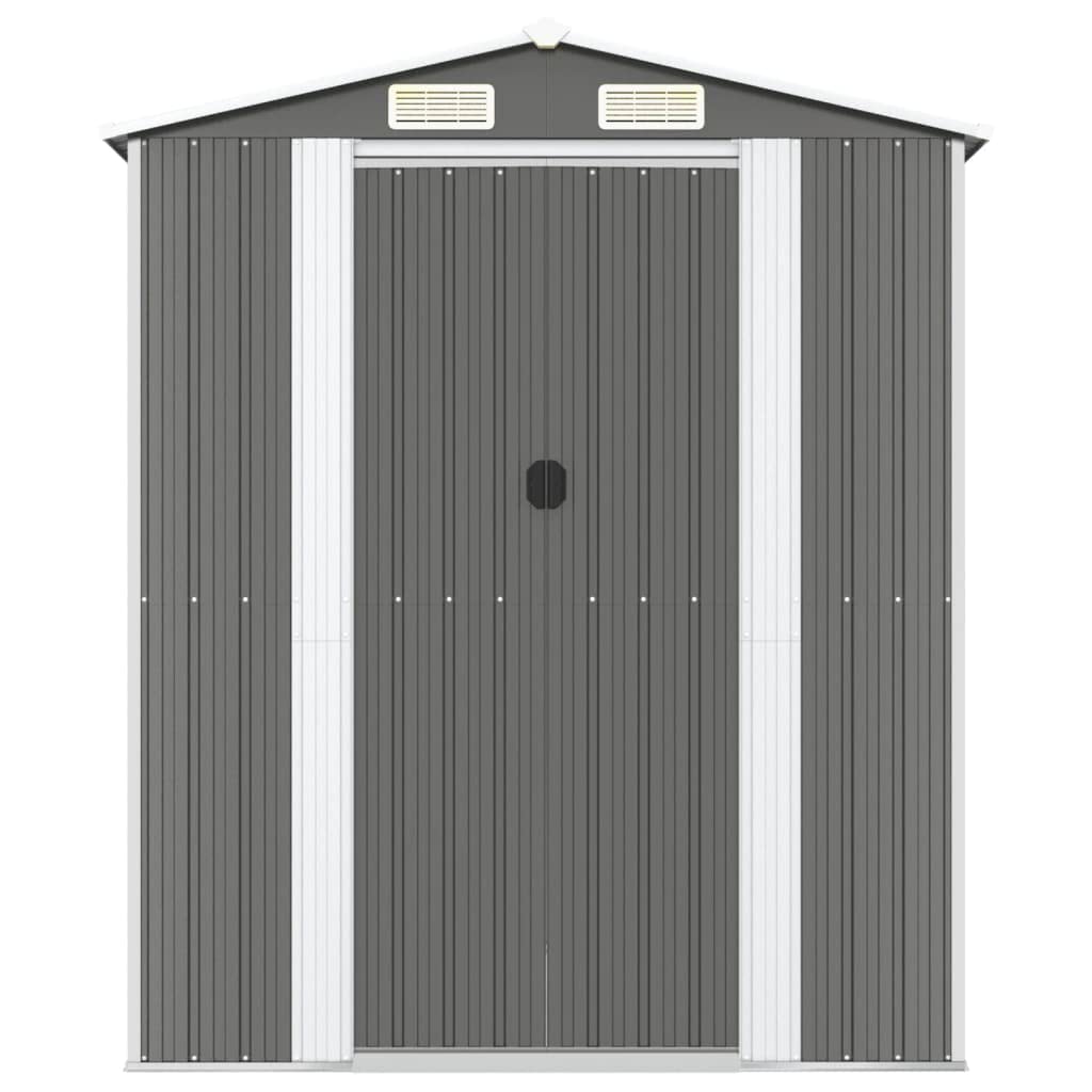 GOLINPEILO Abri de jardin extérieur en métal, grand hangar à outils utilitaire en acier, abri de jardin en acier avec doubles portes coulissantes, rangement utilitaire et outils, gris clair 75,6"x107,9"x87,8" 75,6"x107,9"x87,8" 