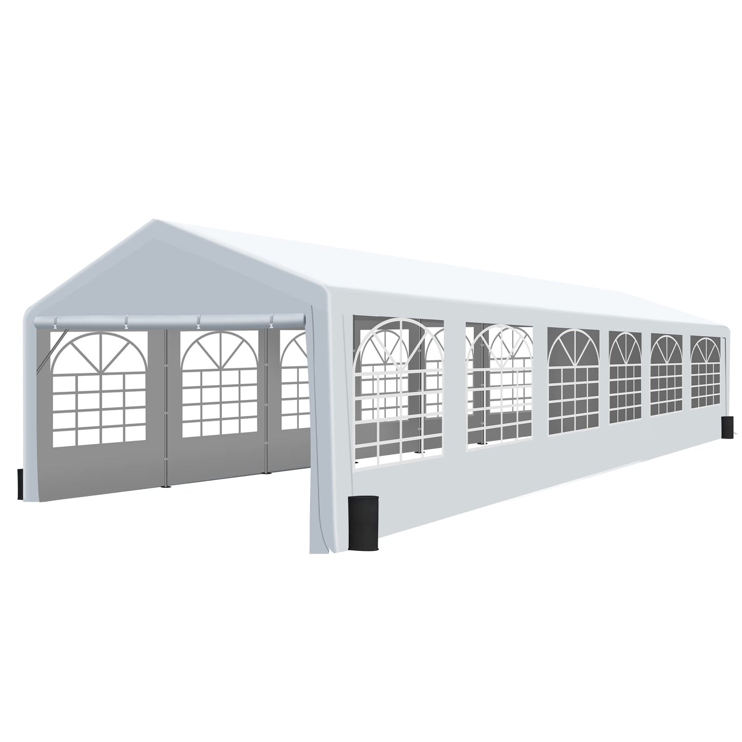 GARTOO 20' x 40' Large Heavy Duty Carport - Outdoor Wedding Party Tent Gazebo with 4 Sand Bags, Storage Shelter Canopy for Car, Boat, Truck, Auto, Motorcycle 20' x 40'
