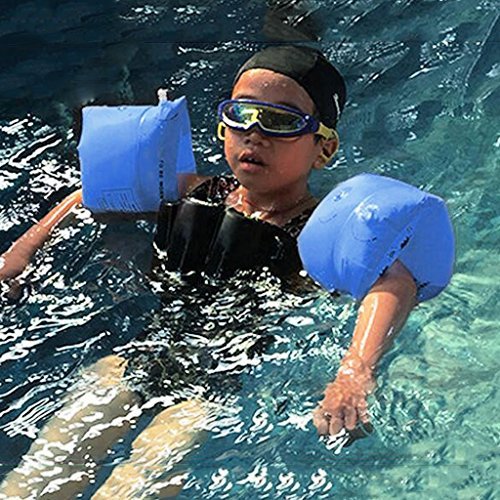 Wowelife Arm Floaties Inflatable Swim Arm Bands Floater Sleeves Swimming Rings Tube Armlets for Kids Toddlers and Adults Blue-large