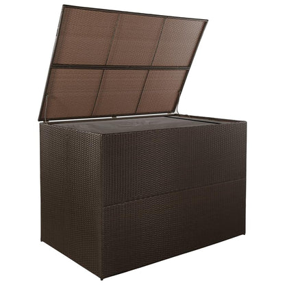 Queen.Y 330 Gallon Outdoor Deck Box, Garden Rattan Wicker Storage Box, Water-resistant & Durable, PE Liner with Zipped Closure, Patio Furniture Cover, Brown 59"x39.4"x39.4"