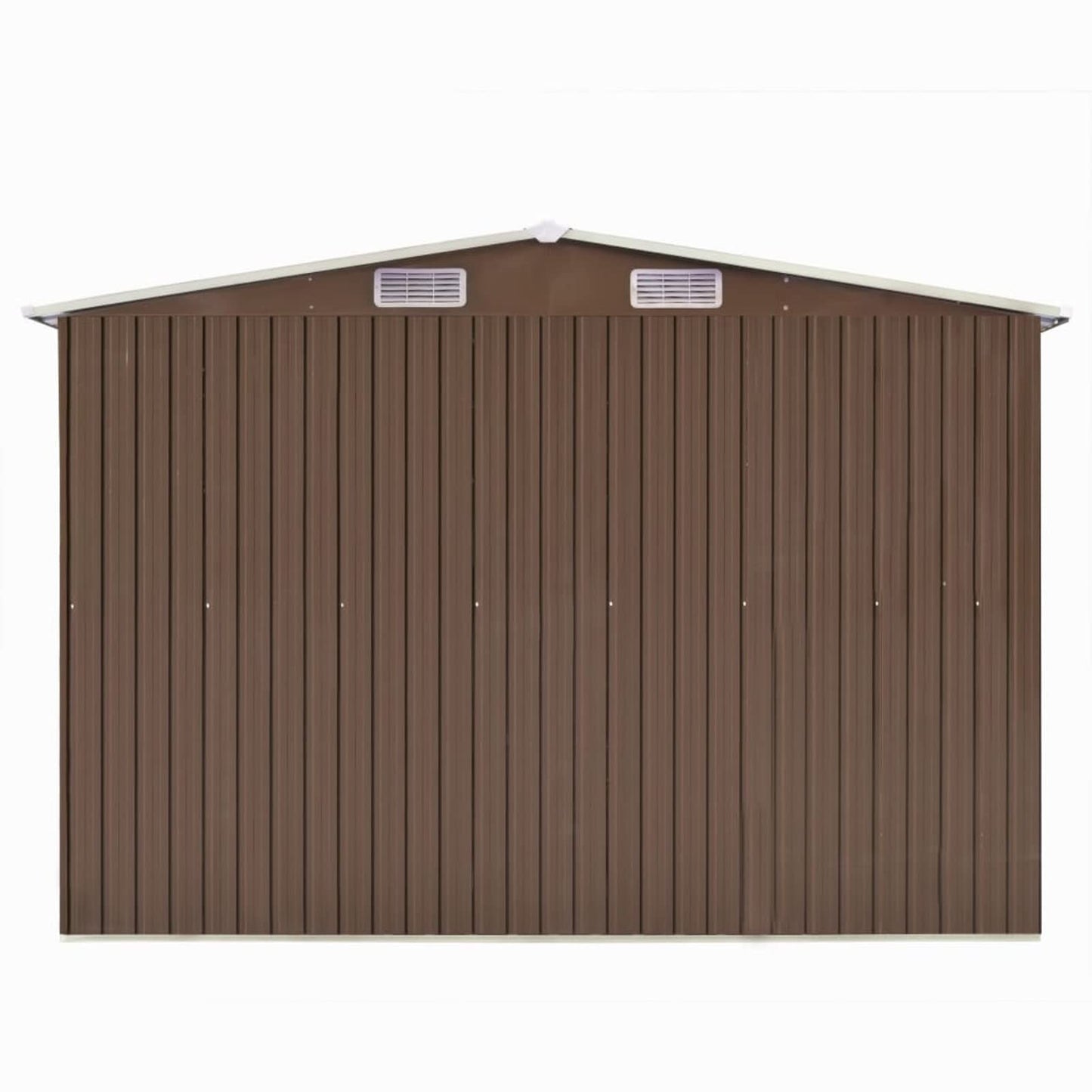 Gecheer Outdoor Storage Shed, Garden Shed House with Door & Vents, Galvanized Steel Storage Tool Shed for Backyard Patio Lawn for Bike, Garbage Can, Tool, Lawnmower 101.2" x 192.5" x 71.3" Metal Brown 101.2 x 192.5 x 71.3