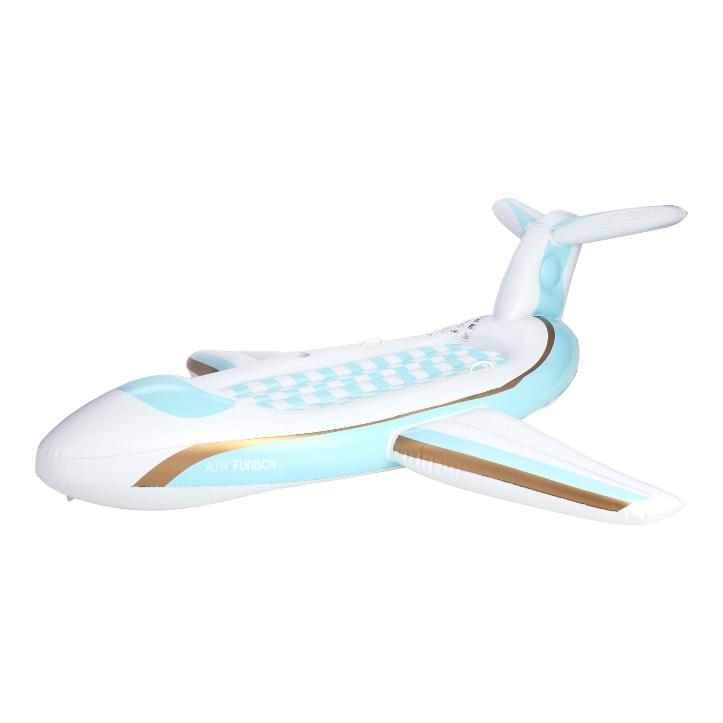 FUNBOY Flotteur de piscine d'avion à jet privé de luxe gonflable géant, flotteur de luxe pour les fêtes de piscine d'été et les divertissements Blanc