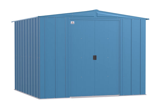 Arrow Shed Classic 8' x 8' Outdoor Padlockable Steel Storage Shed Building Blue Grey 8' x 8'