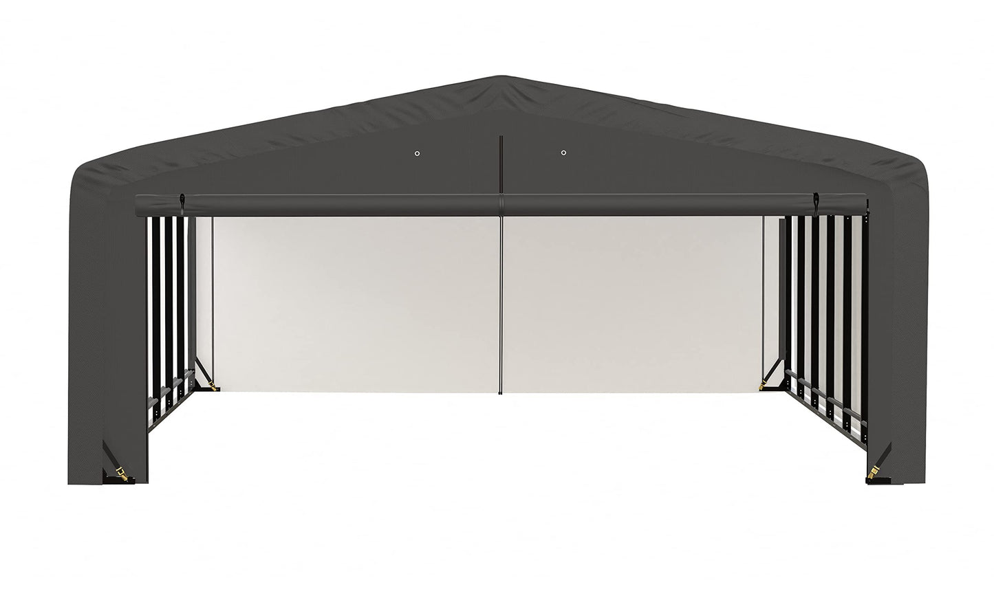 ShelterLogic ShelterTube Abri de garage et de stockage, 20' x 32' x 10', cadre en acier robuste, boîtier résistant au vent et à la neige, gris 20' x 32' x 10' 