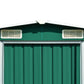 Gecheer Outdoor Storage Shed, Garden Shed House with Door & Vents, Galvanized Steel Storage Tool Shed for Backyard Patio Lawn for Bike, Garbage Can, Tool 101.2" x 228.3" x 71.3" Metal Green 101.2 x 228.3 x 71.3