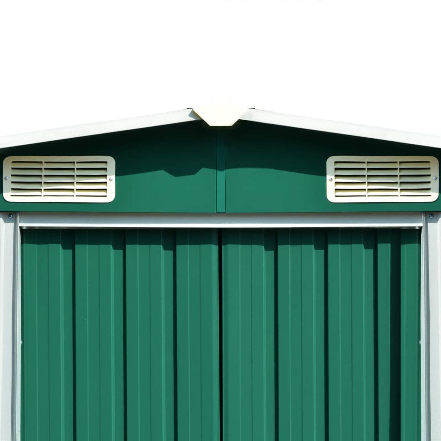 Bopdu Garden Shed with Vent, Outdoor Storage Shed Galvanized Steel Shed Storage House with Door for Backyard Garden Patio Lawn, 101.2" x 228.3" x 71.3" Metal Green 101.2 x 228.4 x 71.3