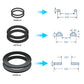 HENMI 25076RP Washer and Ring Kit for 1-1/2in Fittings, O-Ring Rubber Washer for Intex Pool Plunger Valves and Intex Replacement Gasket (6 pcs) - 10745, 10262 and 10255