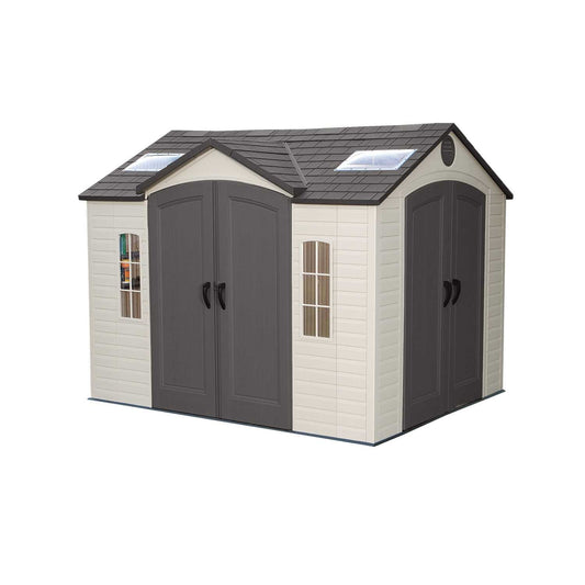 LIFETIME Alloy Steel 10 FT. X 8 FT. OUTDOOR STORAGE SHED (Model 60001) Brown Dual Entry