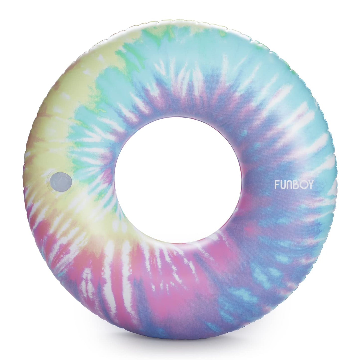 FUNBOY Flotteur géant gonflable Tie Dye, flotteur de piscine de style beignet, radeau de luxe pour les fêtes de piscine d'été et les divertissements, lot de 2 Tie Dye 2 Pack