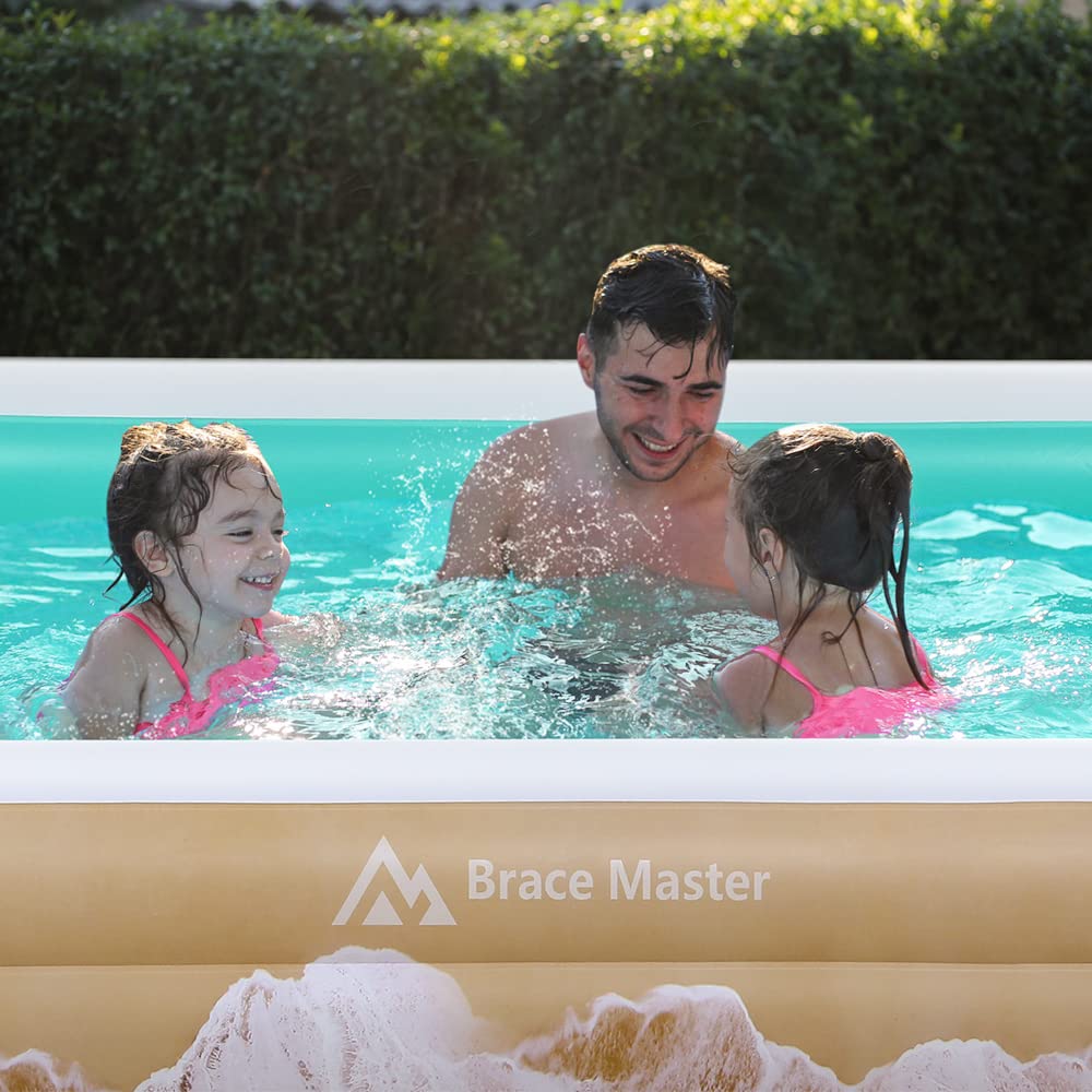 Brace Master Inflatable Swimming Pool, Full-Sized, Ages 3+, Outdoor, 120" x 72" x 22", Green