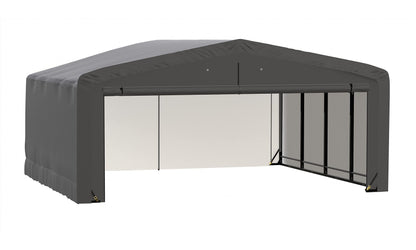 ShelterLogic ShelterTube Abri de garage et de stockage, 20' x 18' x 10', cadre en acier robuste, boîtier résistant au vent et à la neige, gris 20' x 18' x 10' 