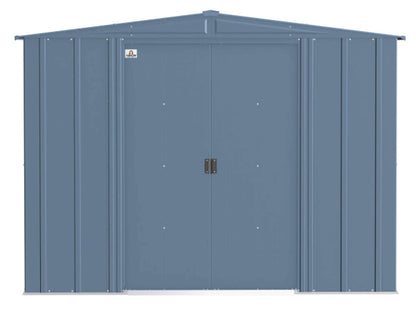 Arrow Shed Classic 8' x 6' Hangar de rangement extérieur cadenassable en acier, bleu gris 