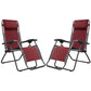 Zero Gravity Chairs Set of 2 Pool Lounge Chair Zero Gravity Recliner Zero Gravity Lounge Chair Antigravity Chairs Anti Gravity Chair Folding Reclining Camping Chair with Headrest by Naomi Home - Red Modern