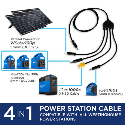 Panneau solaire portable Westinghouse WSolar60p 60 W pour centrales électriques portables 