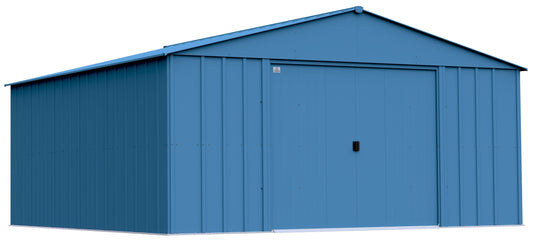 Arrow Sheds Classic 14' x 14' Outdoor Padlockable Steel Storage Shed Building, Blue Grey