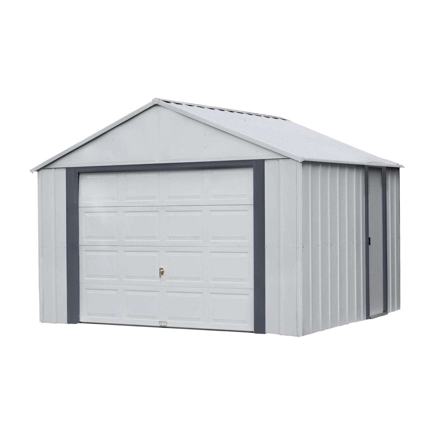 Arrow Shed Hangar préfabriqué avec murs extra hauts en acier galvanisé pour garage Murryhill, 12' x 10', 12' x 10', gris flûte 