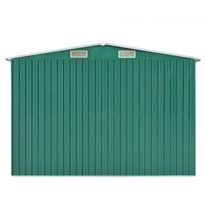 Gecheer Outdoor Storage Shed, Garden Shed House with Door & Vents, Galvanized Steel Storage Tool Shed for Backyard Patio Lawn for Bike, Garbage Can, Tool 101.2" x 228.3" x 71.3" Metal Green 101.2 x 228.3 x 71.3