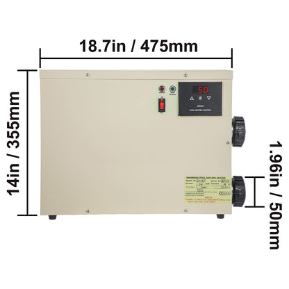 VEVOR Chauffe-piscine électrique 11KW 240V Chauffe-eau électrique pour piscine Chauffe-bain électrique numérique adapté pour thermostat, convient pour un équipement de piscine Max 1981 gallons,Remarque: vous devez câbler cet article vous-même 11KW 224V 