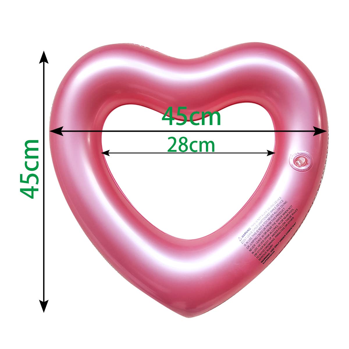 SUNSHINE-MALL Inflatable Swim Rings, Heart Shaped Swimming Pool Float Loungers Tube, Water Fun Beach Party Toys for Kids, Adults Small Rose gold