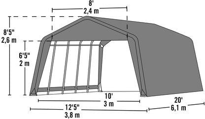 Abri de rangement ShelterLogic Peak Style, vert, 12 x 20 x 8 pi. 