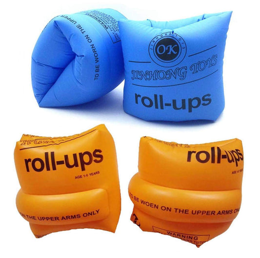 Topsung Floaties Brassards de natation gonflables Anneaux Flotteurs Tube Brassards pour enfants et adultes _Bleu + Orange