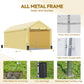 ADVANCE OUTDOOR 12x20 ft Heavy Duty Carport with Sidewalls & Doors, Adjustable Height from 9.5 to 11 ft, Car Canopy Garage Party Tent Boat Shelter 8 Reinforced Poles and 4 Sandbags, Beige 017BY-1 With Sidewall