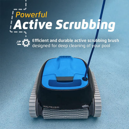 Aspirateur de piscine robotique Dolphin Nautilus CC - Capacité d'escalade murale - Brosse de récurage active puissante - Idéal pour les piscines hors sol/enterrées jusqu'à 33 pieds de longueur