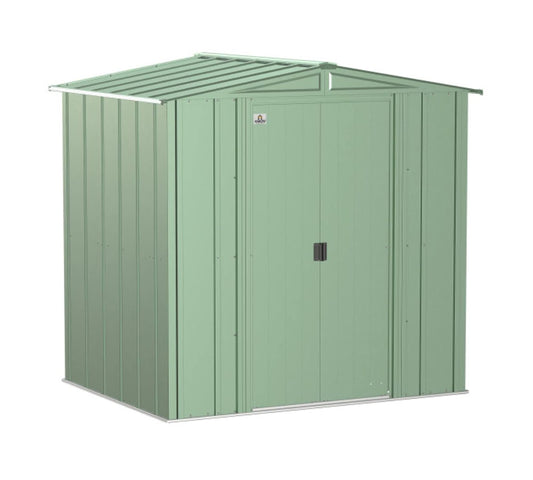 Arrow Shed Classic 6' x 5' Outdoor Padlockable Steel Storage Shed Building Flute Grey