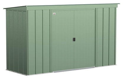 Arrow Shed Classic 10' x 4' Outdoor Padlockable Steel Storage Shed Building Sage Green 10' x 4'