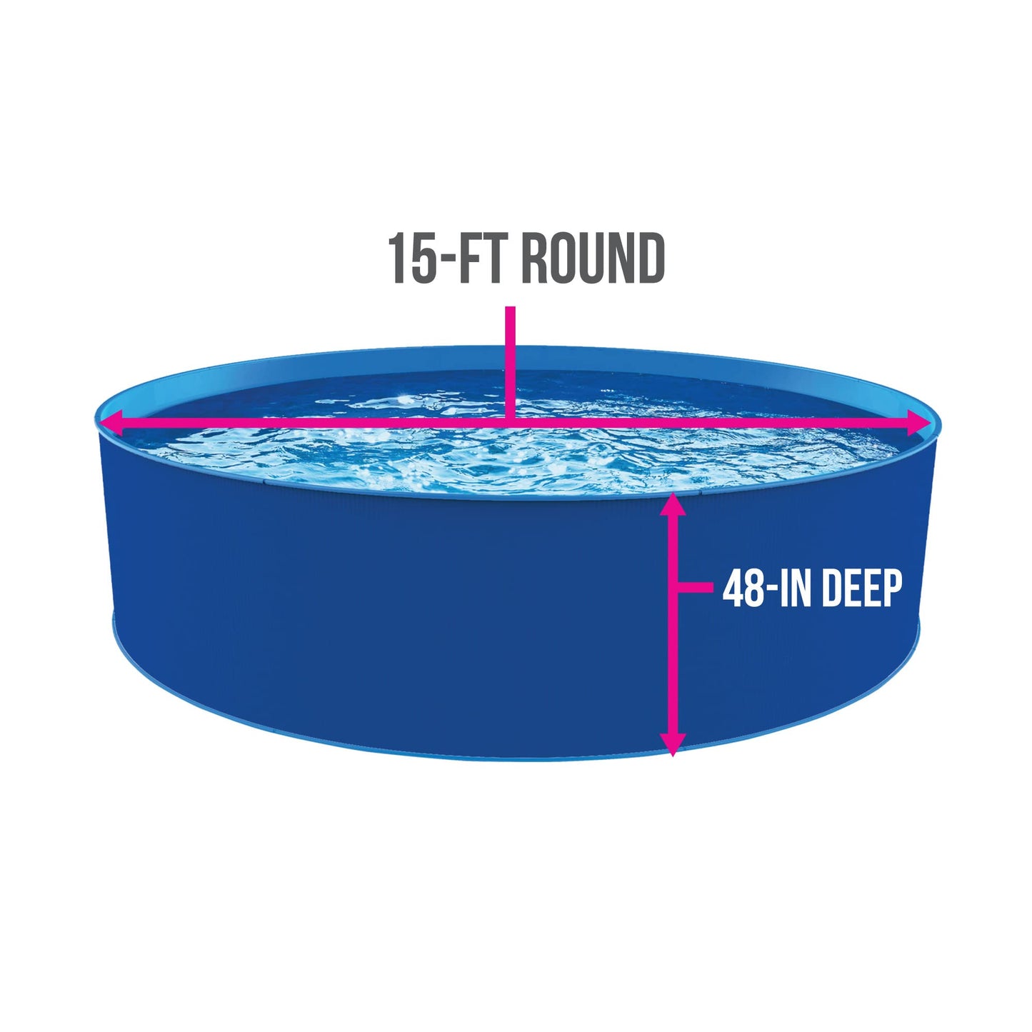 Blue Wave Cobalt Steel Wall Pool Package - 15-ft Round 48-in Deep 15-ft Round x 48-in Deep