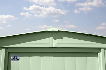 Arrow Shed Classic 8' x 8' Hangar de rangement extérieur cadenassable en acier, vert sauge 8' x 8' 