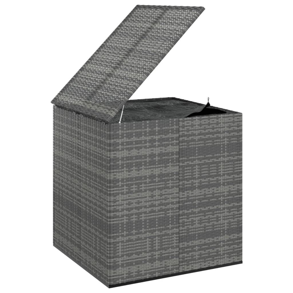 vidaXL Cushion Box, Deck Box with Lid, Patio Cabinet, Storage Chest for Outdoor Cushions Throw Pillows Garden Tools Pool Supplies, PE Rattan Gray 76.4" x 39.4" x 40.6"