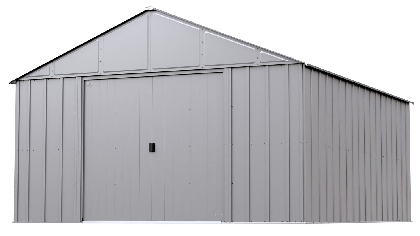 Arrow Sheds Classic 12' x 14' Outdoor Padlockable Steel Storage Shed Building, Flute Grey