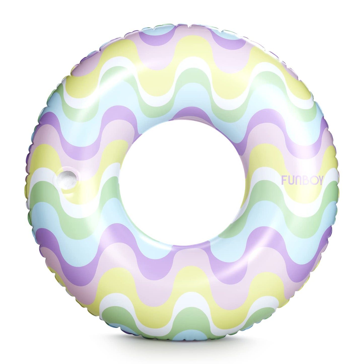 FUNBOY Giant Inflatable 70s Retro Wave Retro Tube Float, Donut Style Pool Float, Luxury Raft for Summer Pool Parties and Entertainment 70's Wave Retro